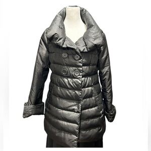 LOFT Down Filled Black 3/4 Length Puffy Winter Coat Women’s Size Small VGC